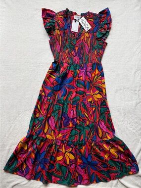 Sugarlips Multicolor Floral Flutter-Sleeve Maxi Dress